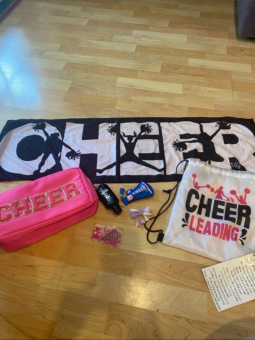 Bundle of 7 Cheerleading Gear Set with Pink Accessories